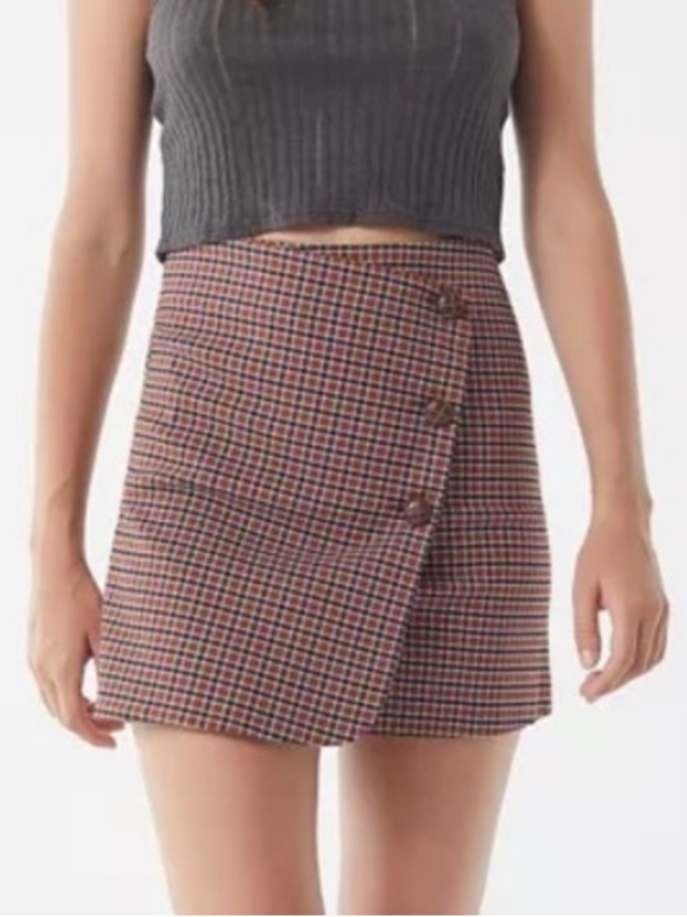 🤎 URBAN OUTFITTERS • Brown Plaid Mini Skirt